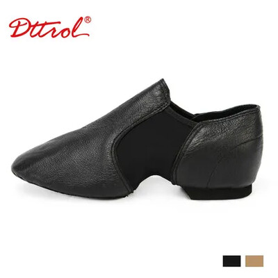 Dámske nazúvacie tenisky z pravej kože pre tanečné topánky pre mužov, dospelých, deti, dievčatá, čierne športové topánky na jazzový tanec