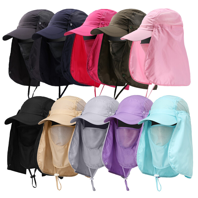 Žvejybos kepurė lauke sportinė turistinė kepurė nuo UV spindulių apsauganti veido, kaklo danga