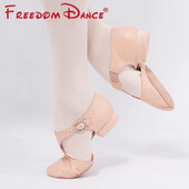 Natūralios odos tamprūs džiazo šokių batai moterims T dirželis Baletas Lyrical Dancing Shoe Mokytojų šokių basutės Mankštos bateliai