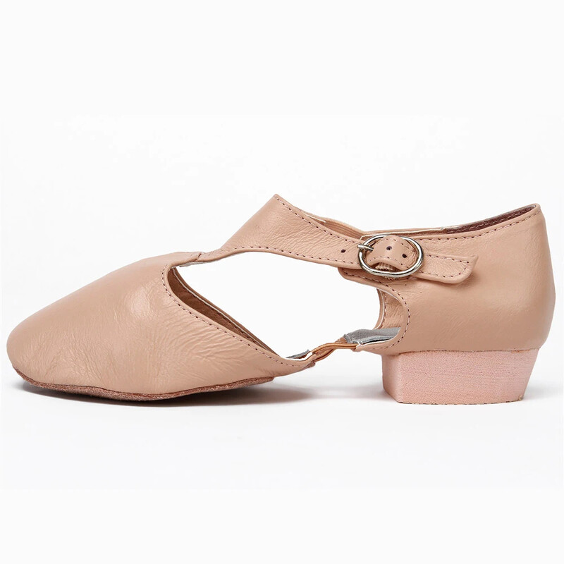 Natūralios odos tamprūs džiazo šokių batai moterims T dirželis Baletas Lyrical Dancing Shoe Mokytojų šokių basutės Mankštos bateliai