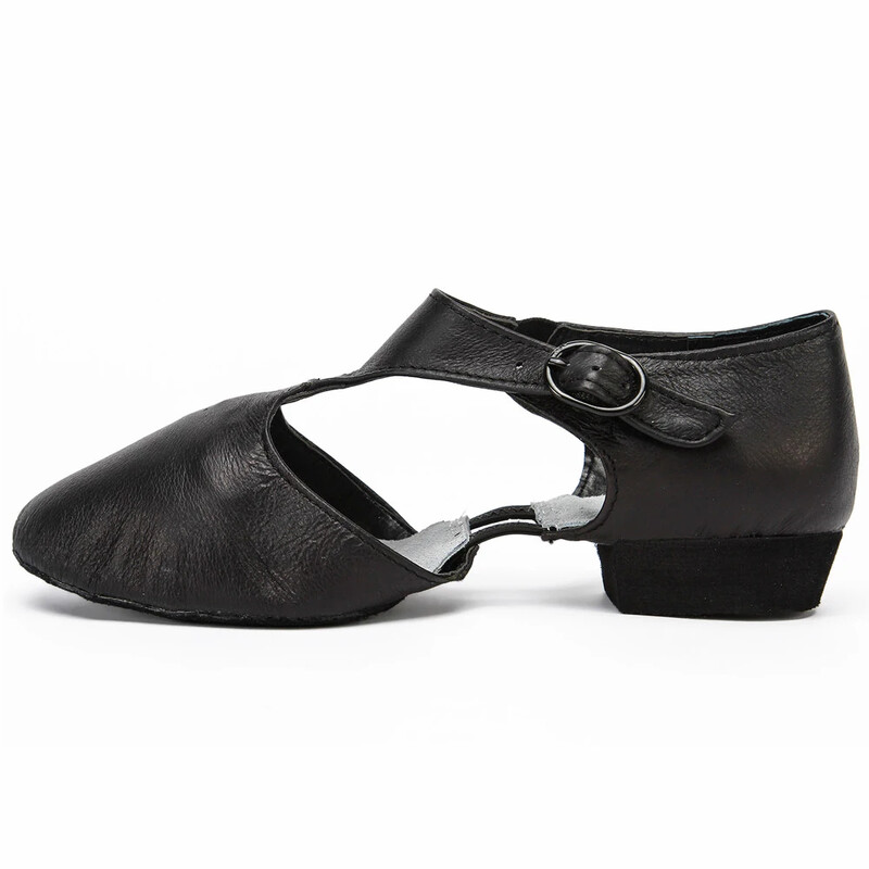 Natūralios odos tamprūs džiazo šokių batai moterims T dirželis Baletas Lyrical Dancing Shoe Mokytojų šokių basutės Mankštos bateliai