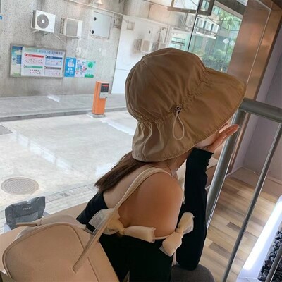 Moteriškos vasaros greitai išdžiūstančios virvelės su kaušo kepurė, mergaitėms po atviru dangumi