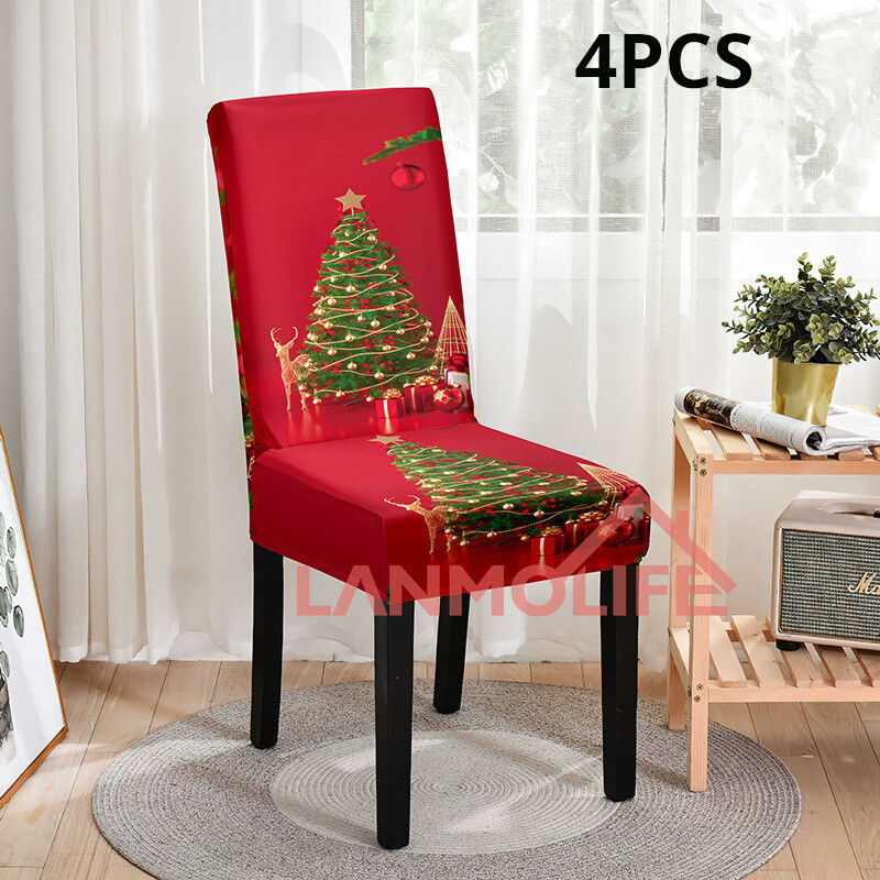 Tarpvalstybinis kalėdinis kėdės užvalkalas šventinis dekoravimas elastingas valgomojo kėdės užvalkalas naujas dulkėms atsparus kėdės užvalkalas Kalėdinis kėdės užvalkalas didmeninė prekyba