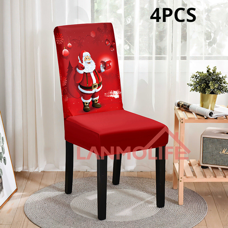 Tarpvalstybinis kalėdinis kėdės užvalkalas šventinis dekoravimas elastingas valgomojo kėdės užvalkalas naujas dulkėms atsparus kėdės užvalkalas Kalėdinis kėdės užvalkalas didmeninė prekyba