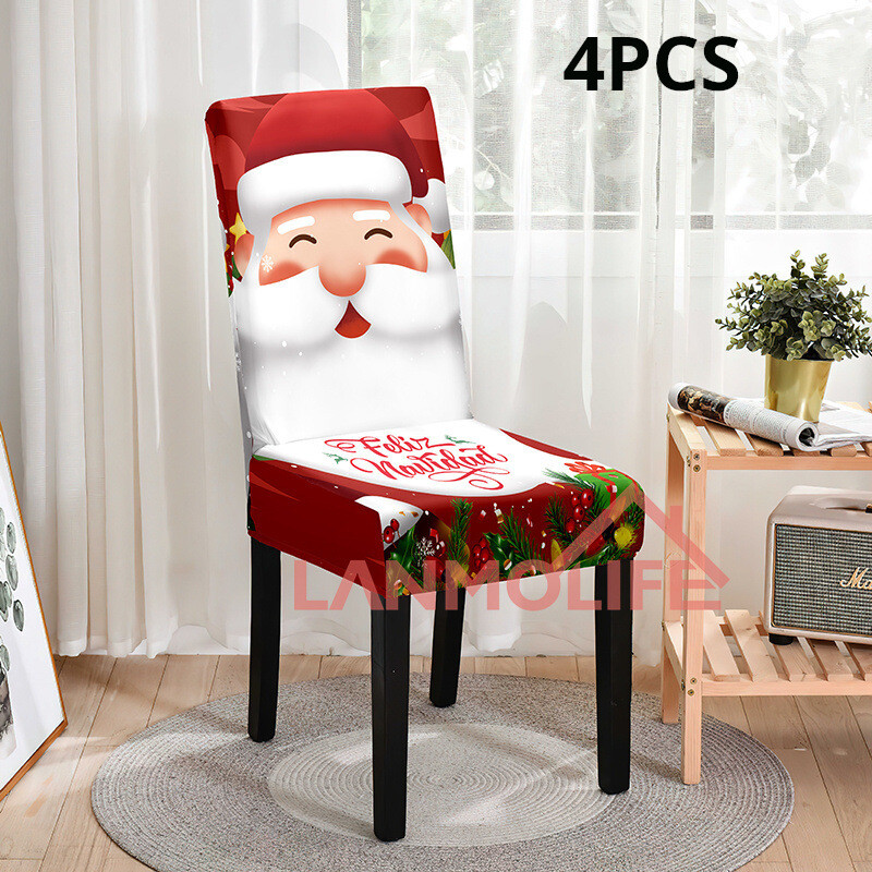 Tarpvalstybinis kalėdinis kėdės užvalkalas šventinis dekoravimas elastingas valgomojo kėdės užvalkalas naujas dulkėms atsparus kėdės užvalkalas Kalėdinis kėdės užvalkalas didmeninė prekyba