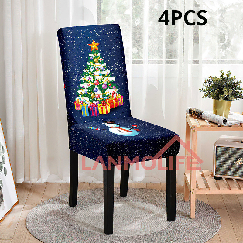 Tarpvalstybinis kalėdinis kėdės užvalkalas šventinis dekoravimas elastingas valgomojo kėdės užvalkalas naujas dulkėms atsparus kėdės užvalkalas Kalėdinis kėdės užvalkalas didmeninė prekyba