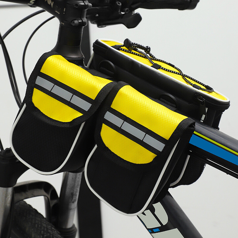 Geantă pentru bicicletă de munte Geantă impermeabilă cu tub superior 4 în 1 Geantă pentru bară față Geantă pentru șa pentru bicicletă Geantă pentru tub pentru bicicletă Geantă pentru echipament de ciclism