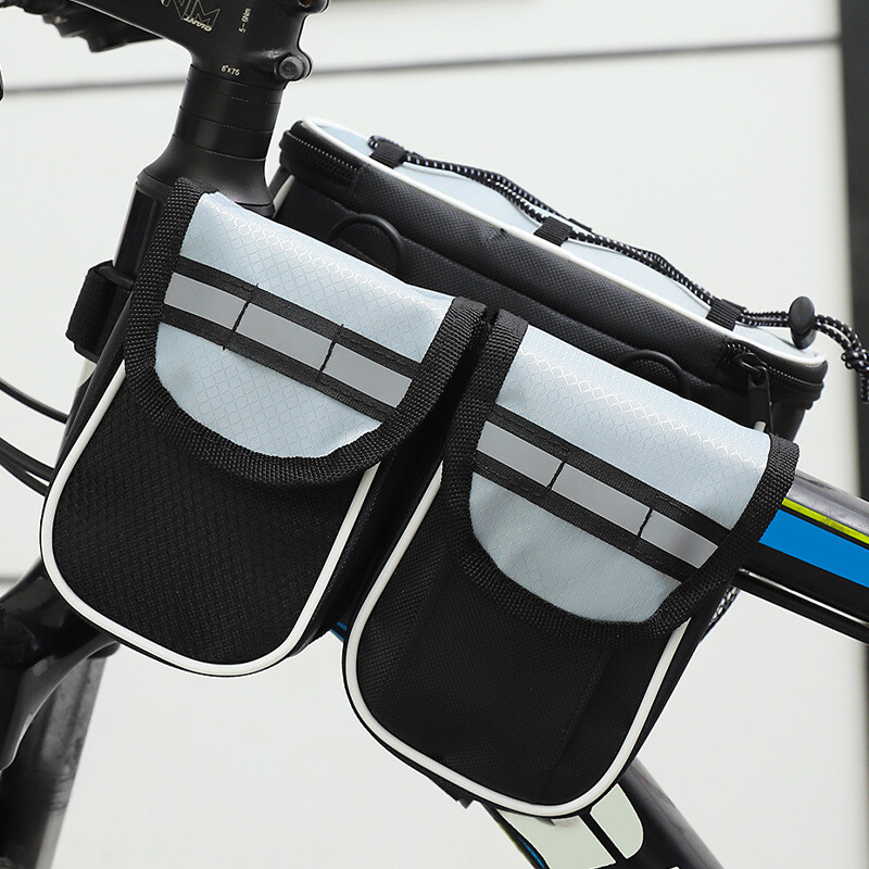 Geantă pentru bicicletă de munte Geantă impermeabilă cu tub superior 4 în 1 Geantă pentru bară față Geantă pentru șa pentru bicicletă Geantă pentru tub pentru bicicletă Geantă pentru echipament de ciclism