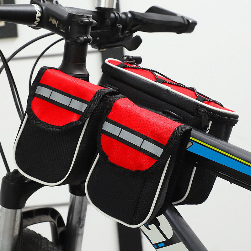 Geantă pentru bicicletă de munte Geantă impermeabilă cu tub superior 4 în 1 Geantă pentru bară față Geantă pentru șa pentru bicicletă Geantă pentru tub pentru bicicletă Geantă pentru echipament de ciclism