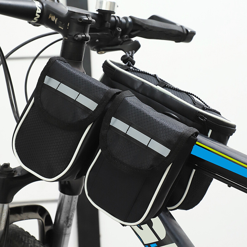 Geantă pentru bicicletă de munte Geantă impermeabilă cu tub superior 4 în 1 Geantă pentru bară față Geantă pentru șa pentru bicicletă Geantă pentru tub pentru bicicletă Geantă pentru echipament de ciclism