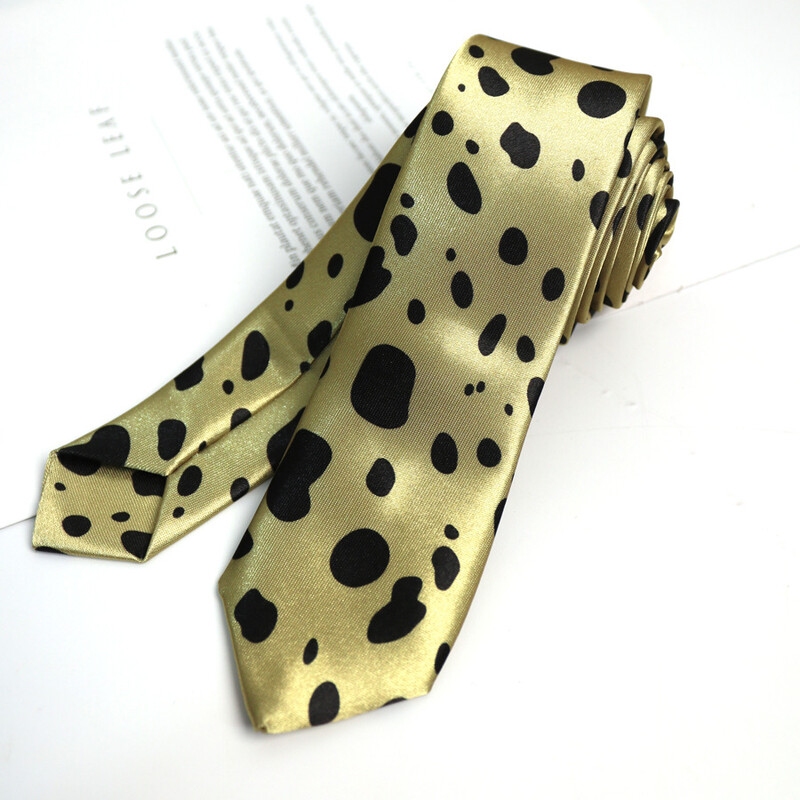 5 см полиестерен принт Модерен мъж и студентка Корейски стил Британски леопардов принт Карирана вратовръзка за изпълнение
