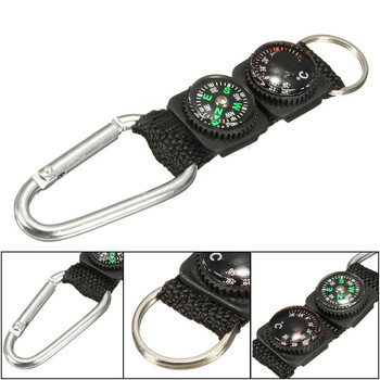 1 τμχ Universal Multifunction 3 σε 1 Camping Climbing Hiking Μίνι καραμπίνερ Μπρελόκ Πυξίδα Θερμόμετρο Κρεμάστρα μπρελόκ