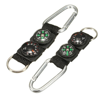 1 τμχ Universal Multifunction 3 σε 1 Camping Climbing Hiking Μίνι καραμπίνερ Μπρελόκ Πυξίδα Θερμόμετρο Κρεμάστρα μπρελόκ