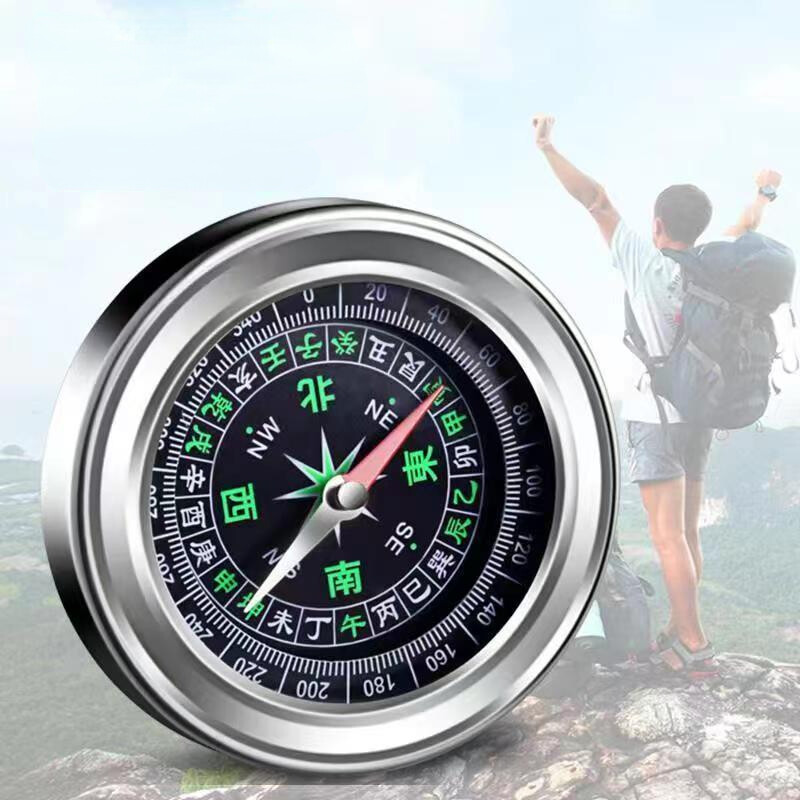 Външен компас 60 мм преносим компас от неръждаема стомана Къмпинг Алпинизъм Детски учебен високопрецизен компас