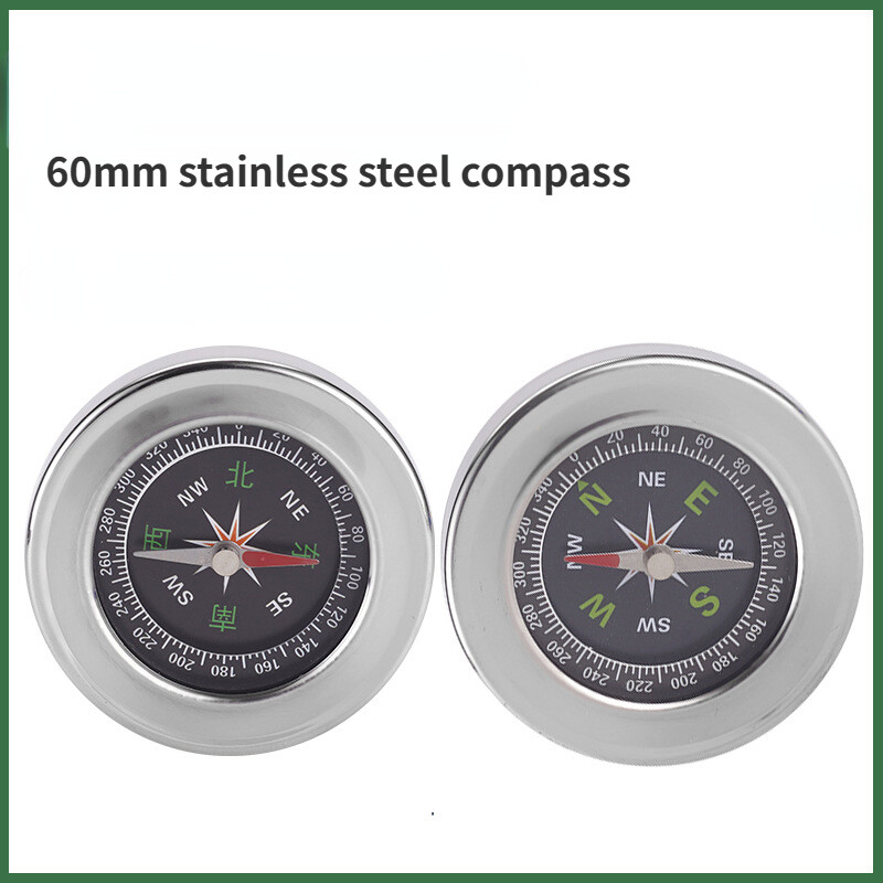 Външен компас 60 мм преносим компас от неръждаема стомана Къмпинг Алпинизъм Детски учебен високопрецизен компас