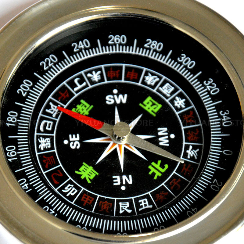 Фън шуй Китайски джобен портативен Luopan компас от неръждаема стомана Сложен кръгъл Luo Pan Аксесоари за декорация на дома