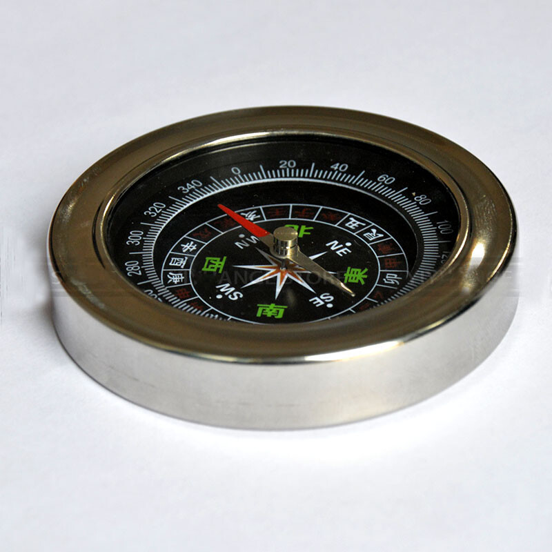 Фън шуй Китайски джобен портативен Luopan компас от неръждаема стомана Сложен кръгъл Luo Pan Аксесоари за декорация на дома