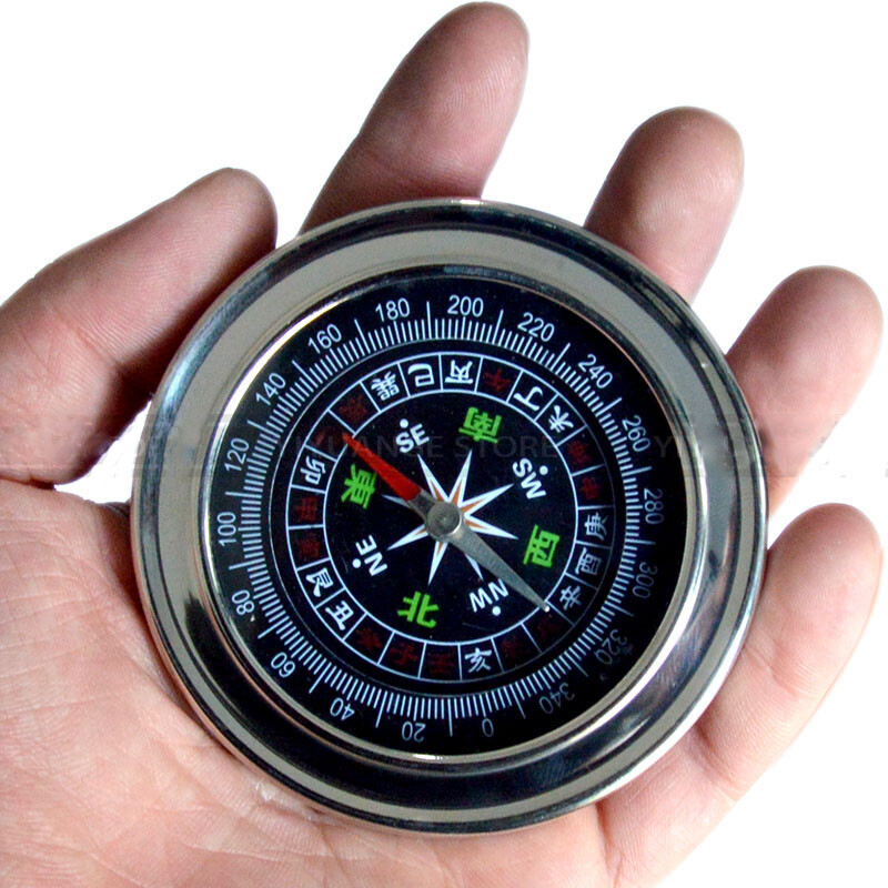 Фън шуй Китайски джобен портативен Luopan компас от неръждаема стомана Сложен кръгъл Luo Pan Аксесоари за декорация на дома