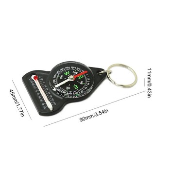 Mini Survival Compass Thermometer Φορητό Υπαίθριο Κάμπινγκ Πεζοπορία Πεζοπορία Pocket Navigator Adventure Μπρελόκ Πυξίδα αναρρίχησης