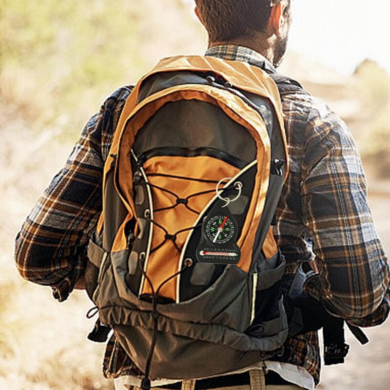 Мини компас за оцеляване, термометър, преносим къмпинг на открито, туризъм, джобен навигатор, приключенски ключодържател, компас, оборудване за катерене