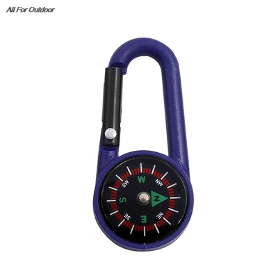 Мини компас с кука 2-в-1 Мултифункционален туризъм ABS карабинер Чувствителен водач Ключодържател за планинарство на открито Инструмент за къмпинг