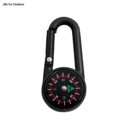 Мини компас с кука 2-в-1 Мултифункционален туризъм ABS карабинер Чувствителен водач Ключодържател за планинарство на открито Инструмент за къмпинг