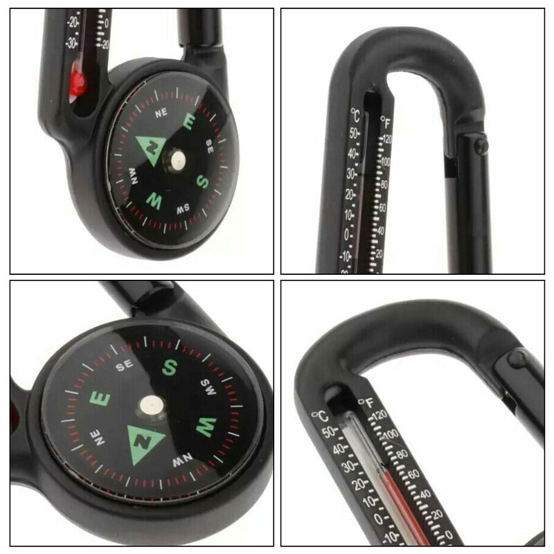 Компас Туризъм Аксесоари за раница Къмпинг на открито Катарама за алпинизъм Мини компас Карабинер Ключодържател Термометър