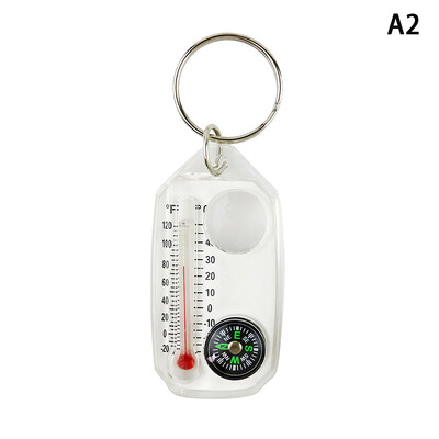 Външна катарама за алпинизъм Компас Показател Мини ключодържател Термометър Компас Ключ Кука Къмпинг Инструменти Компас Карабинери