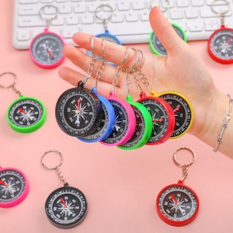 Преносим сплав, пластмасов външен джобен компас Мини кръгли навигационни инструменти за пътуване Външен компас