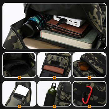 Fanny USB Chest Bag Раница за къмпинг Molle Bag Tactical Messenger Bags Belt Outdoor Hunting Assualt Sling Bag Fishing Climbing