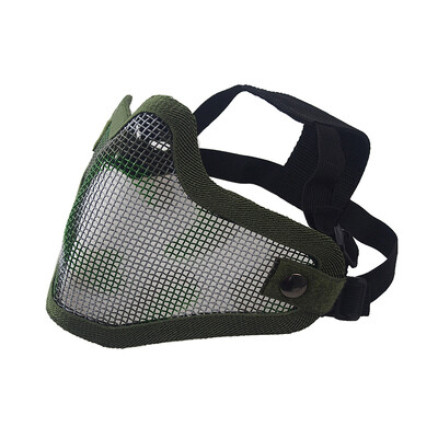 REikirc Tactical Half Face Airsoft Mask Metal Net Dual Strap Adjustment CS Wargame Защитни маски