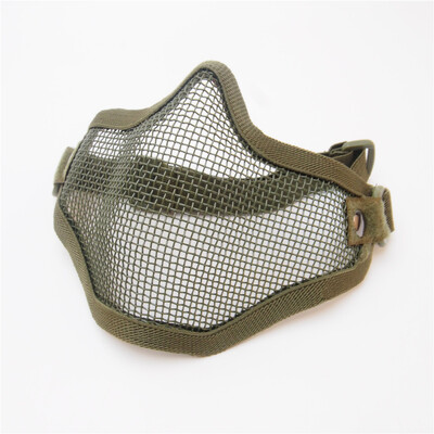 REikirc Tactical Half Face Airsoft Mask Metal Net Dual Strap Adjustment CS Wargame Защитни маски