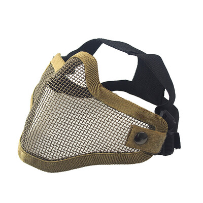 REikirc Tactical Half Face Airsoft Mask Metal Net Dual Strap Adjustment CS Wargame Защитни маски