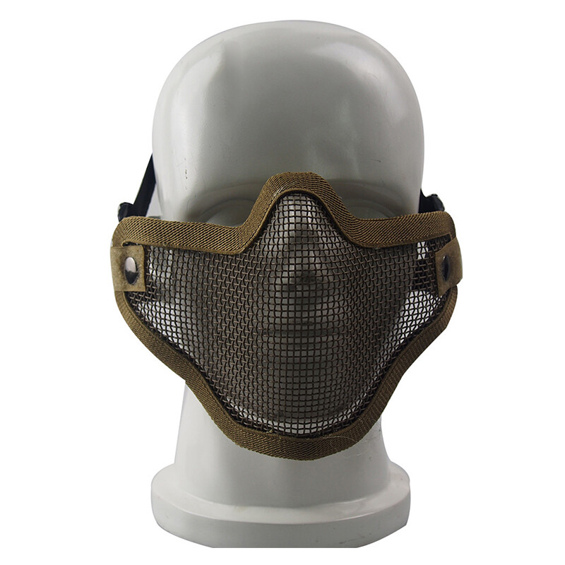 REikirc Tactical Half Face Airsoft Mask Metal Net Dual Strap Adjustment CS Wargame Защитни маски