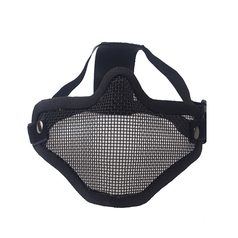 REikirc Tactical Half Face Airsoft Mask Metal Net Dual Strap Adjustment CS Wargame Защитни маски