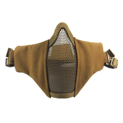 Тактическа полулицева еърсофт маска, сгъваема метална мрежа, двойна лента, регулируема, CS Wargame, лов, пейнтбол, защитни маски