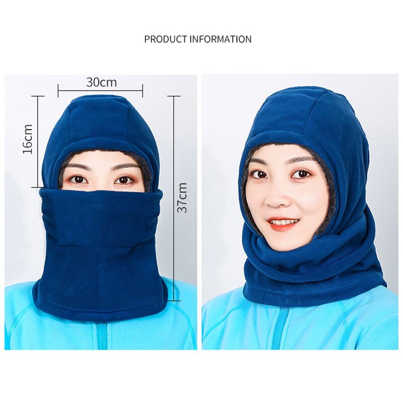 Зимна топла външна поларена шапка Мъжка ветроустойчива маска за лице Топло за врата Дамско удебелено покривало за глава Спортен шал Шапки