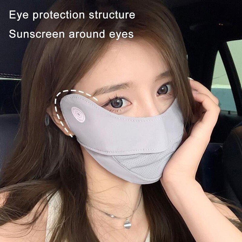 Колоездене Ледена копринена маска за лице Анти-UV слънцезащита Лятна унисекс регулируема дишаща бандана Лов Спортна маска за бягане Шал