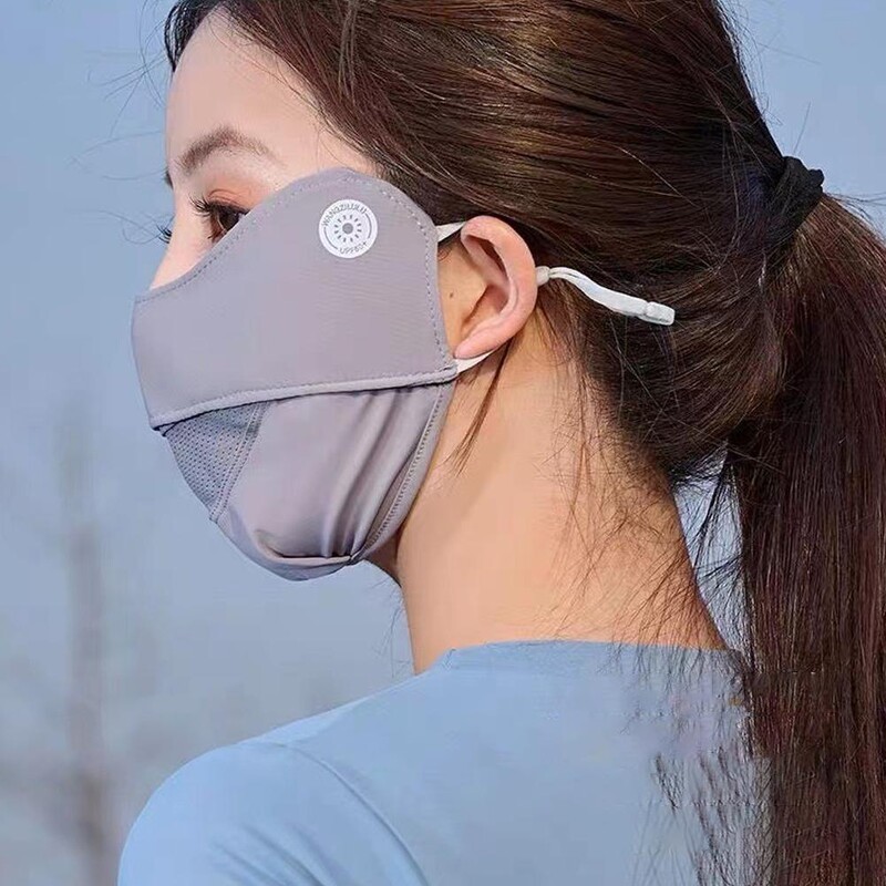 Колоездене Ледена копринена маска за лице Анти-UV слънцезащита Лятна унисекс регулируема дишаща бандана Лов Спортна маска за бягане Шал