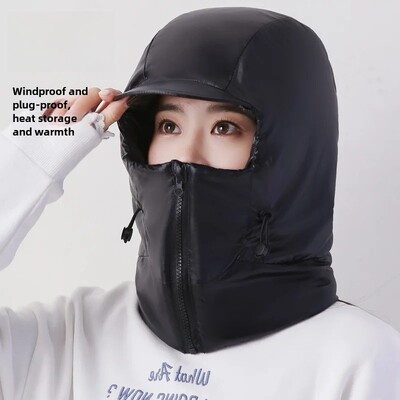 Удебелена топла дамска пухена памучна наушница Топло за врата Електрически велосипед Ски Шапка Светкавица Мъжка мотоциклетна каска Стил N