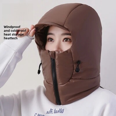 Удебелена топла дамска пухена памучна наушница Топло за врата Електрически велосипед Ски Шапка Светкавица Мъжка мотоциклетна каска Стил N