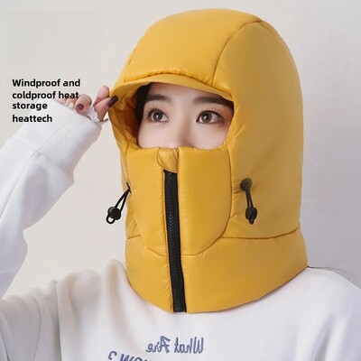 Удебелена топла дамска пухена памучна наушница Топло за врата Електрически велосипед Ски Шапка Светкавица Мъжка мотоциклетна каска Стил N