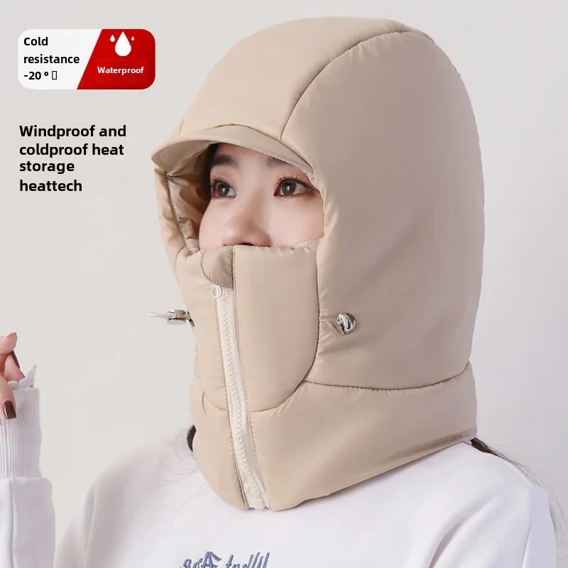 Удебелена топла дамска пухена памучна наушница Топло за врата Електрически велосипед Ски Шапка Светкавица Мъжка мотоциклетна каска Стил N