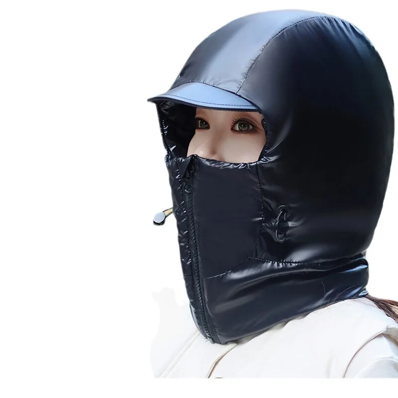 Удебелена топла дамска пухена памучна наушница Топло за врата Електрически велосипед Ски Шапка Светкавица Мъжка мотоциклетна каска Стил N