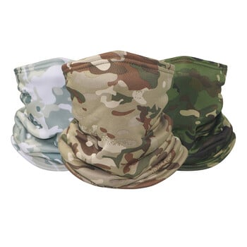 Fleece Thermal Tactical Camouflage Mask Outdoor Sports Mesh Λαιμό κασκόλ Μισό πρόσωπο Κάλυμμα λαιμού Γκέτα λαιμού Camo Bandanas Μαντίλι