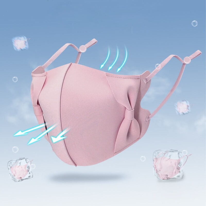 Anti-uv UPF50+ Ice Silk Sunscreen Cycling Mask 3D Bow Anti-sun Mask Летни спортове на открито Маска за лице Бягане Шофиране Face Cover