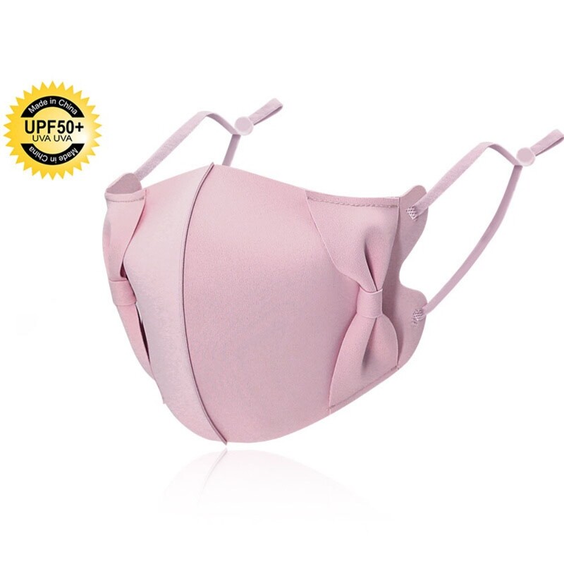 Anti-uv UPF50+ Ice Silk Sunscreen Cycling Mask 3D Bow Anti-sun Mask Летни спортове на открито Маска за лице Бягане Шофиране Face Cover