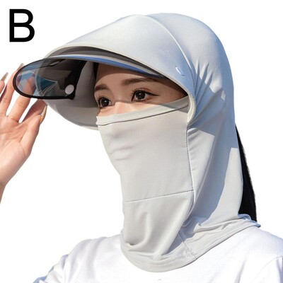 Летен слънцезащитен крем Дамски калъф за лице Шапка Сваляща се маска Работник на открито Защита на врата Сенник Козирки Колоездене Анти-UV капачка