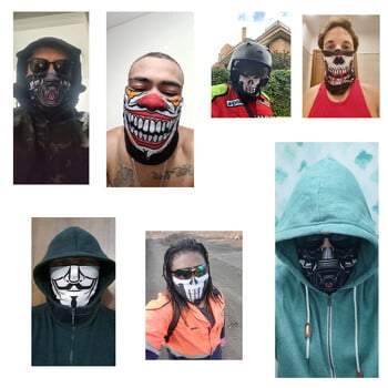 01-31 Χωρίς ραφή Holloween Skull Bandana Skeleton Cycling Neck Gaiter Ski Face Cover Headband Mask Outdoor Sports Multi use Κασκόλ