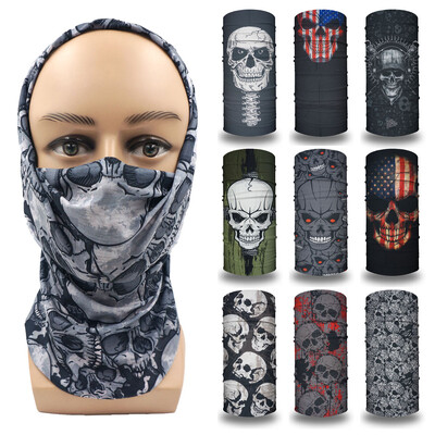 01-31 Χωρίς ραφή Holloween Skull Bandana Skeleton Cycling Neck Gaiter Ski Face Cover Headband Mask Outdoor Sports Multi use Κασκόλ